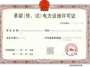 承裝（修、試）電力設(shè)施許可證